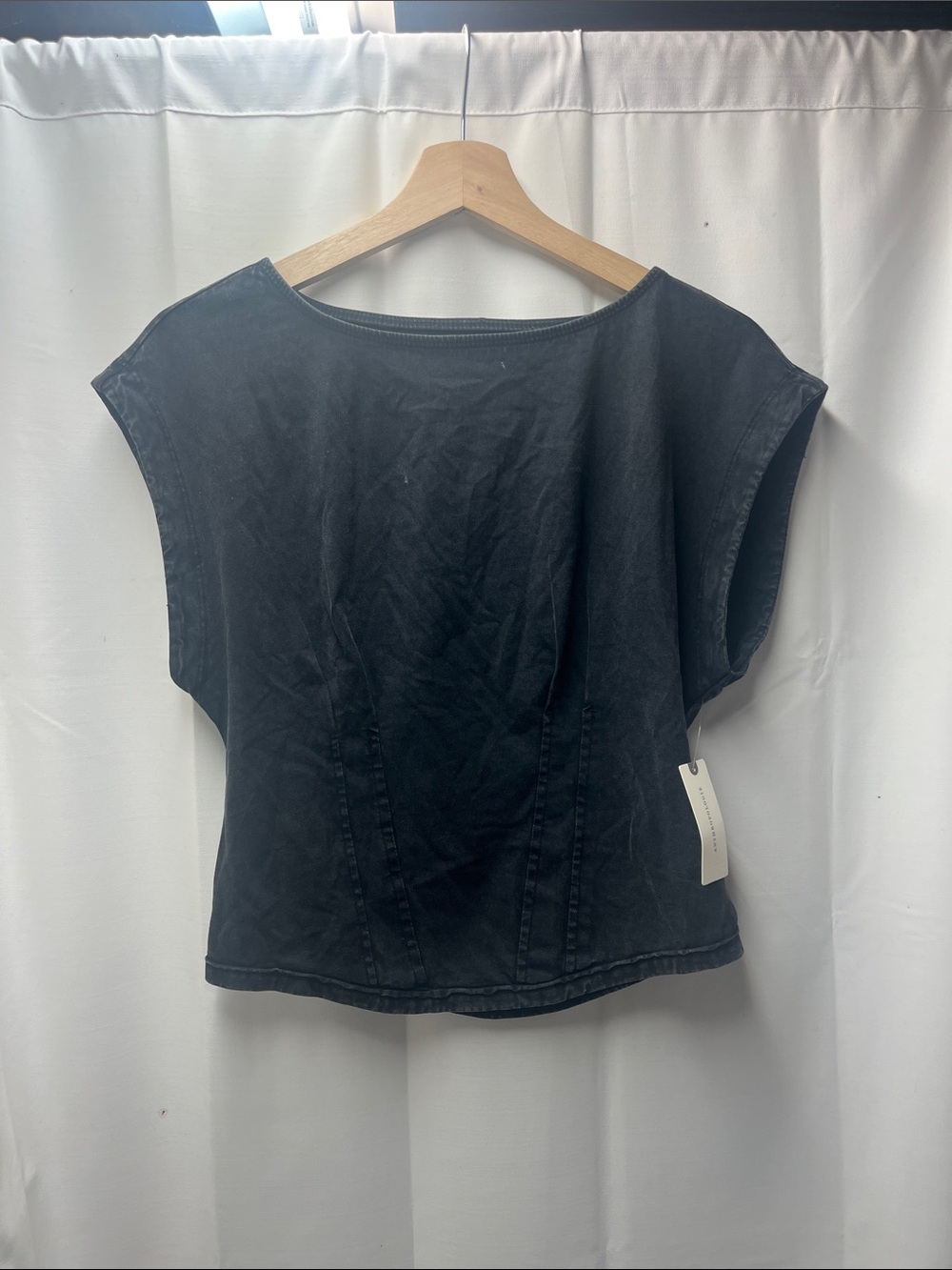 Pilcro Black Gray Corset Tee Top- XS - Picture 5 of 7
